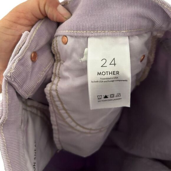 Mother Lavender High Waisted Tunnel Vision Sneak Corduroy Jeans Size 24 Straight - Picture 7 of 14